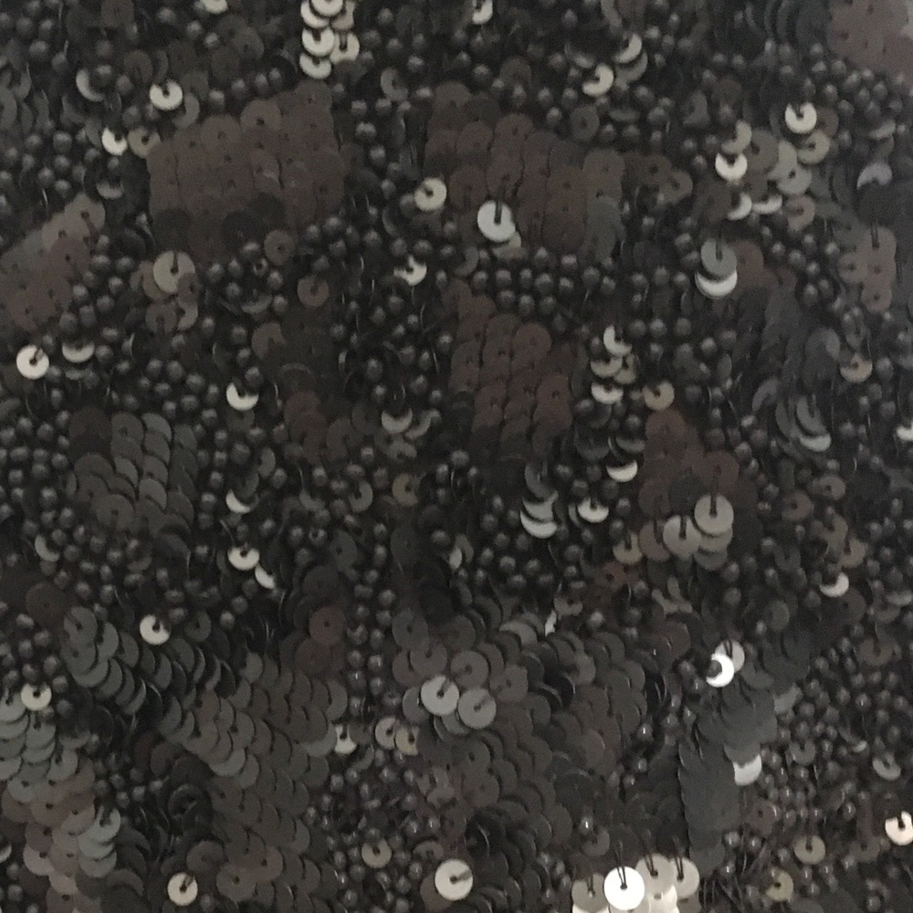 Gold Hawk Gray Sequin  Silk Sleeveless Shift Dress - Picture 7 of 8